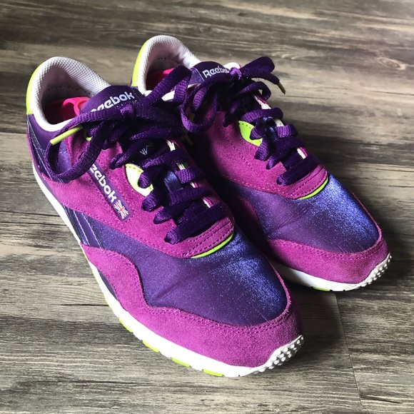 purple reebok shoes